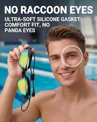 Image of Aegend Swim Goggles, Swimming Goggles No Leaking Full Protect Adult Youth