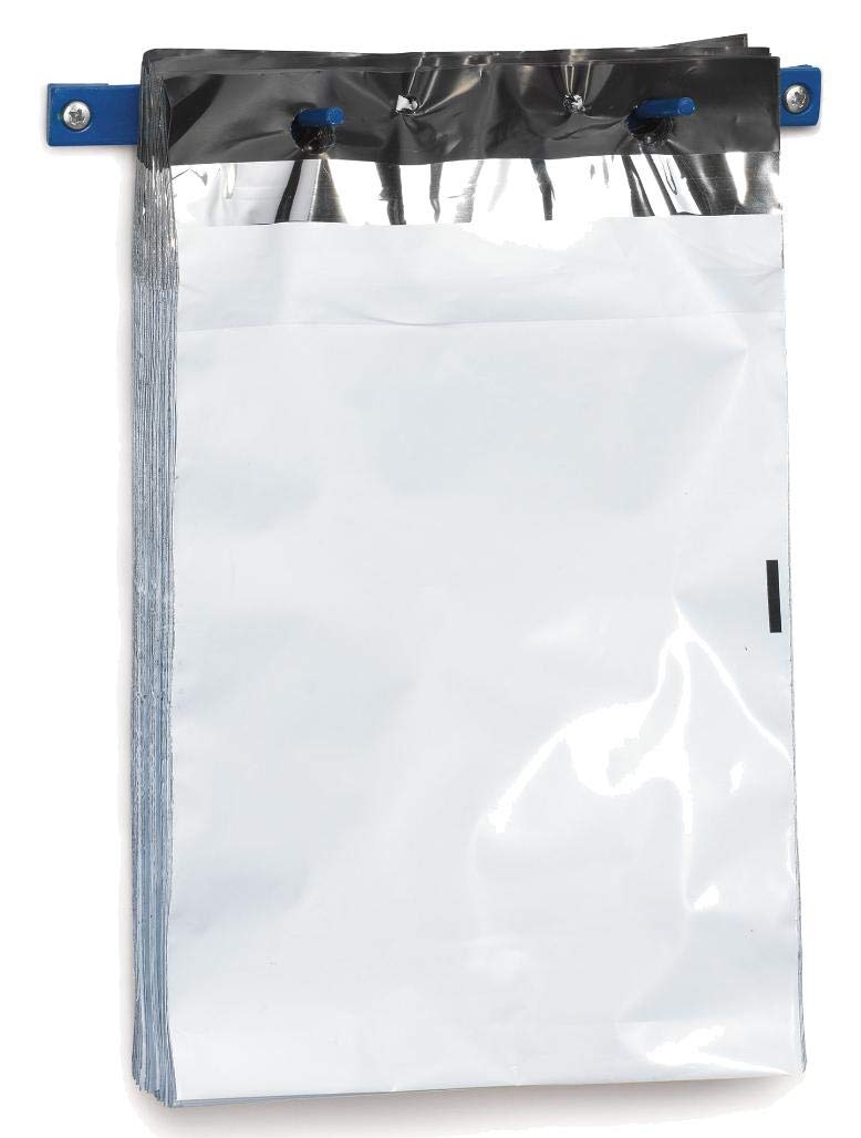 100 Pochettes plastique opaque fermeture automatique 420 x 455 mm en liasse fermeture instantanée = gain de temps enveloppe blanche opaque pochette d’expédition indéchirable et hermétique sans rabat