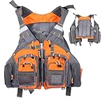 Chaleco salvavidas de pesca para hombres, chaleco ...: Versátil para diversas actividades: no solo para pescar, este chaleco está diseñado para ser versátil para practicar kayak, deriva o cualquier actividad acuática..Fabricado con materiales de calidad, puede soportar los rigores del uso en exteriores y...