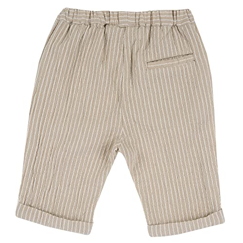 Pantalon Chicco pour bébé garçon de 6 mois en coton rayé beige - 2