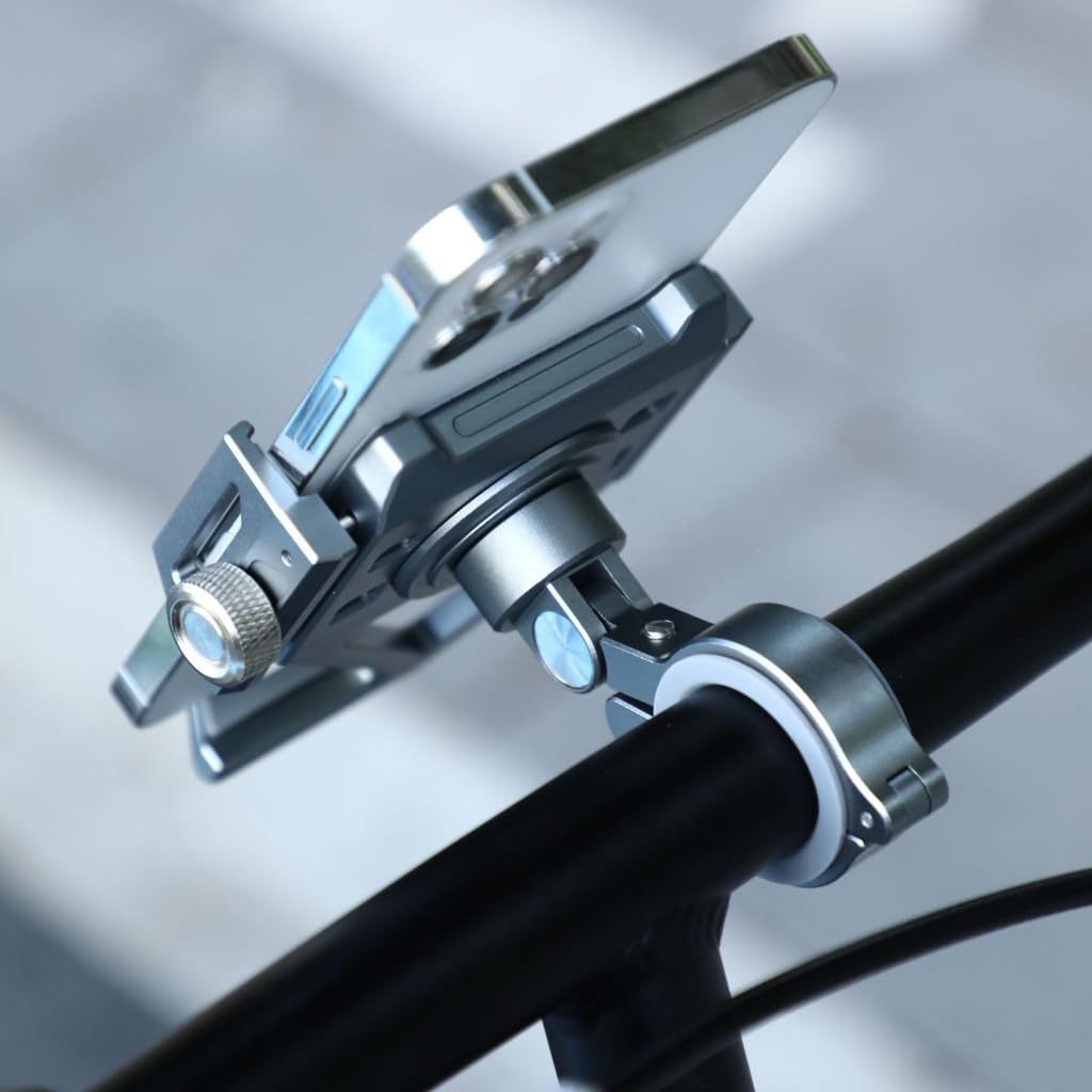 Motocyklowy aluminiowy uchwyt na telefon obracający się o 360 stopni kierownica motocyklowa zamontowany uchwyt na telefon komórkowy stojak odporny na wstrząsy