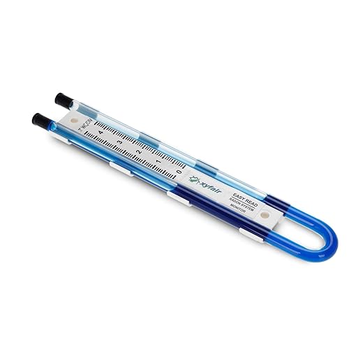 XYF Air Easy Read Manometer | U-Tube Air Pressure Indicator (Blue)