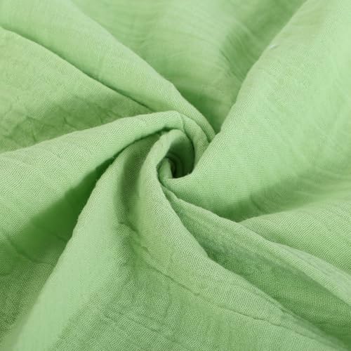 Image of FINGERCRAFT Cloth Napkins Set of 8, 20x20 Inch, Soft Cotton Muslin Dinner Napkins with Lace Edge, Reusable Washable Table Napkins for Wedding, Party, Dining & Home Decor (Lettuce Green)