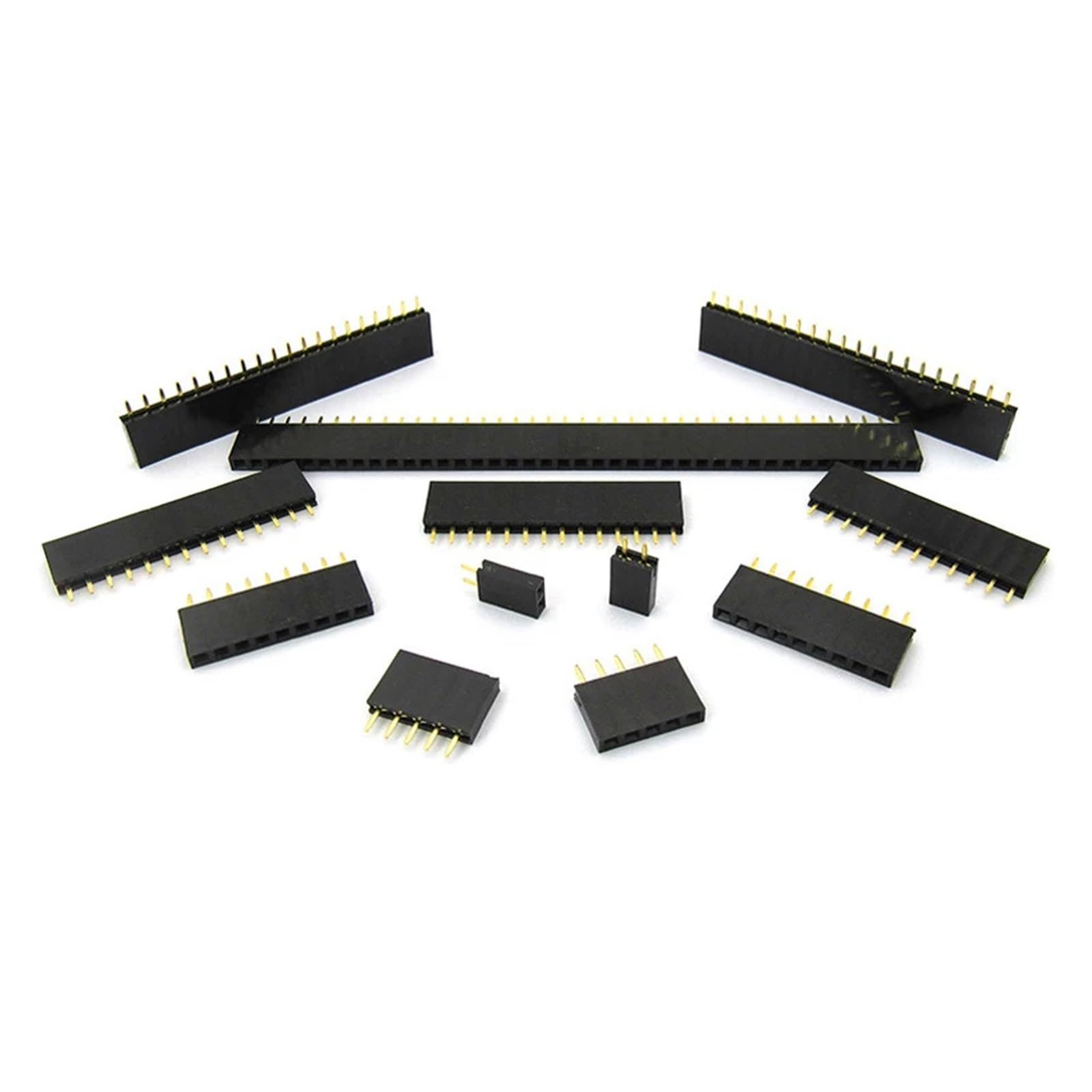 100Pcs/lot 2.54mm Pitch 2/3/4/5/6/7/8/9/10/12/20/40 Pin Female Single Row Straight Header Strip Connector For PCB(100Pcs 20Pin)