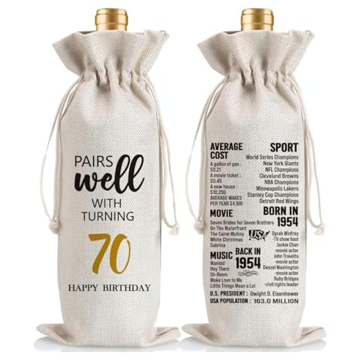 Pairs Well With Turning 70 Wine Bag