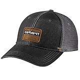 Carhartt Men's Canvas Mesh Back Quality Graphic Cap, Black, OFA