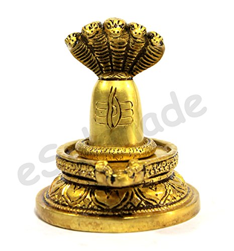 Shivling de latón para decoración o pooja miniatura 4