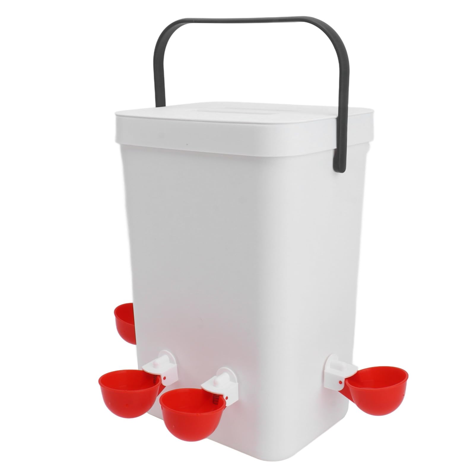 Omabeta Robusto Bebedero Automático para Aves de Corral con 4 Bebederos, a Prueba de Fugas para Pollos, Codornices y Palomas - 12 litros, Blanco