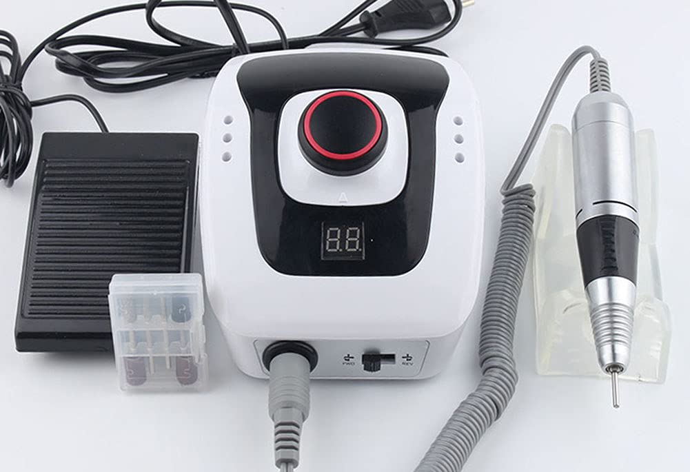 Trapano elettrico professionale per unghie 35000 giri/min per uso domestico in ser uso domestico in salone Lima per unghie elettrica Kit per manicure e pedicure Strumento a basso rumore e VI