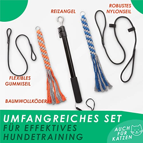 ANISKILLS® - Premium Reizangel - Set für Hunde und Katzen, für alle Größen geeignet - teleskopisch, Profiausrüstung - inkl. flexiblem Gummiseil und robustem Nylonseil - deutsches Unternehmen