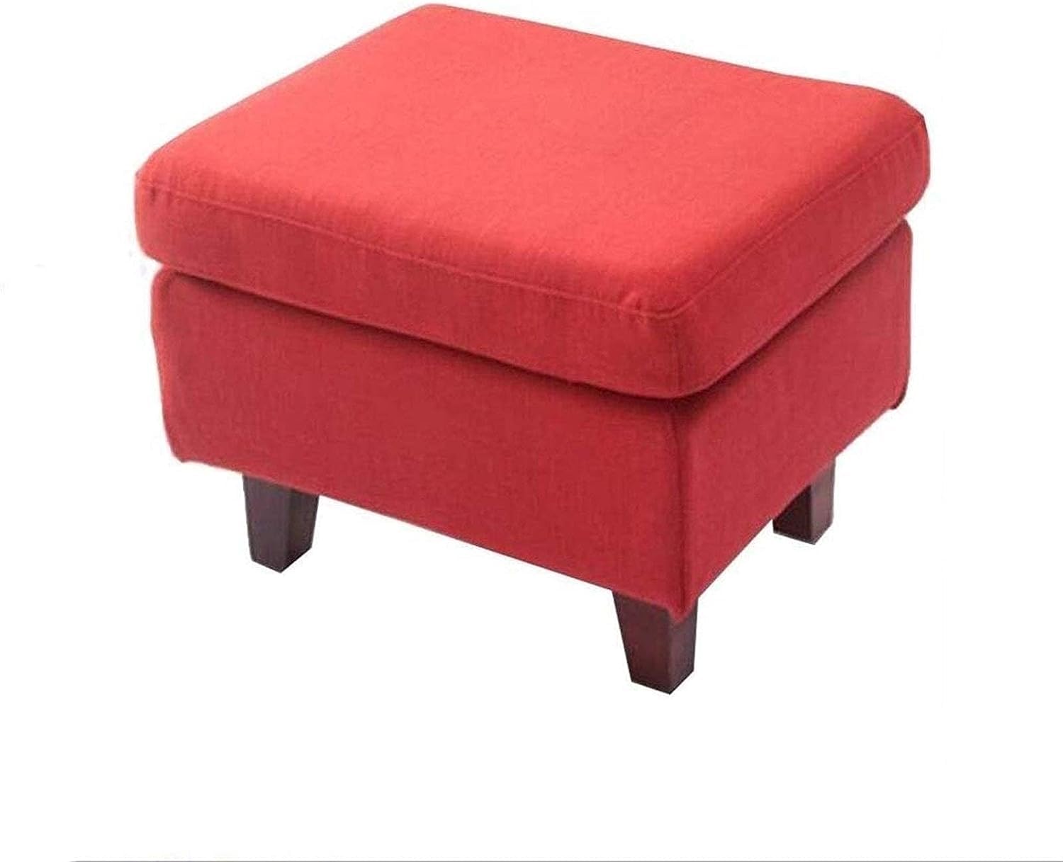 Repose-Pieds Ottoman en tissu, banc à chaussures carré rembourré rouge de 55 cm de côté
