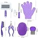VCZONE 8 Pcs Small Animal Grooming Kit, Rabbit Grooming Kit with Pet Nail Clipper and File, Flea Comb, Pet Shampoo Bath Brush, Pet Shedding Slicker Brush, Bath Massage Glove, Cleaning Comb (Purple)