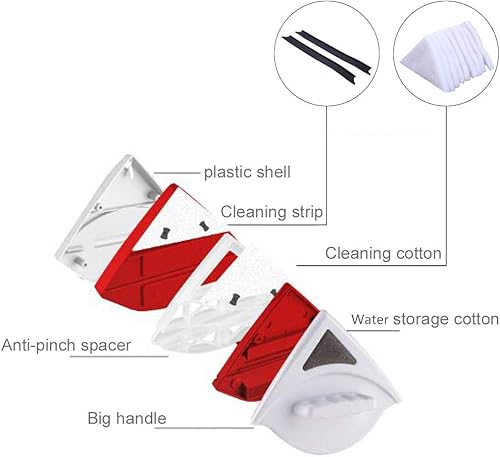 Miniatura 3 de Limpiador de ventana de vidrio magnético de doble cara, cepillo de limpieza de vidrio magnético para ventana de doble acristalamiento, grosor de 0.5