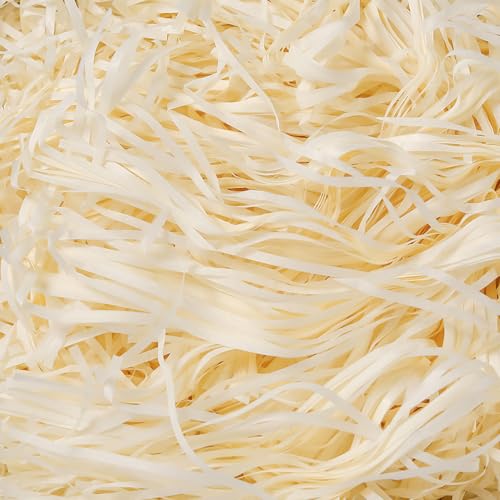 500g Raffia Füllmaterial Geschenk Hamper Shred Geschreddertes Papier Geschenk Füllung für Party Hamper Füllung und Geschenkverpackung für Geschenkbox Dekorations (Champagner)