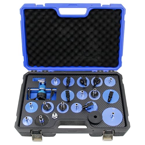 Kuntech 20pcs Automotive Master Cylinder Brake Bleeder Adapter Caps Set Brake Pressure Bleeder Kit with Quick Connector Brake Fluid Bleeding or Refilling Compatible with VW Ford Tesla etc