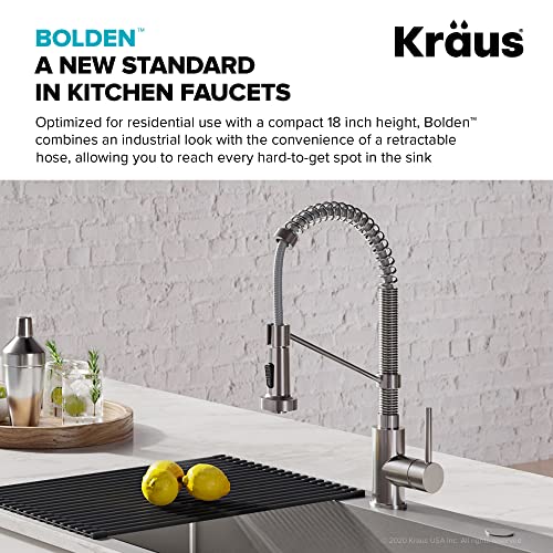 Kraus KPF-1610-FF-100SFACB Bolden Commercial Style Pull-Down Kitchen Faucet And Purita Water Filter Faucet Combo In Spot Free Antique Champagne Bronze thumb #3