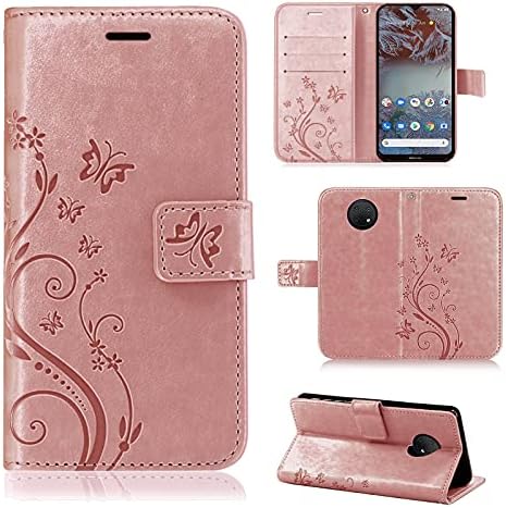 betterfon Nokia G20 / G10 Case, Mobile Phone Case Nokia G10 / Nokia G20, Flip Case Protective Mobile Phone Case with [Stand Function] [Card Slots] for Nokia G20/G10 Rose Gold