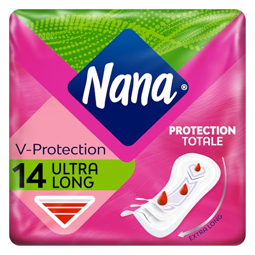 Nana Ultra Long Serviettes Hygiéniques - Flux Abondants - 14 Serviettes En Pochette Individuelle