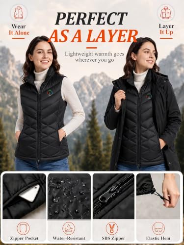 Image of KOVNLO Heated Vest for Women With Battery Pack Included, Smart Controller with Light-out Design, Electric Heated Jackets