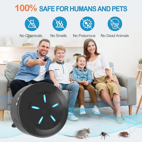 Répulsif à ultrasons pour souris puissant avec flash lumineux pour repousser l'écureuil