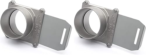 POWERTEC 70326 Puerta de aluminio de 4 pulgadas, con sello antiobstrucciones y fugas de aire para recolección de polvo (paquete de 2)