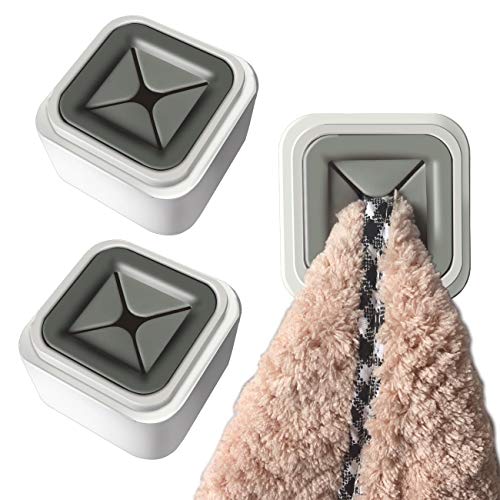 Calin 3Pcs Cupboard Towel Hook Kitchen Towel Holder Free Opening Dish Towel Rack