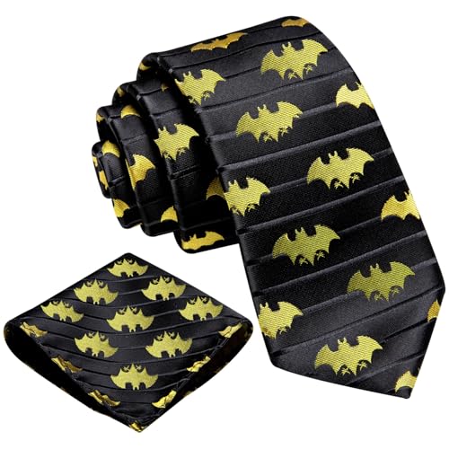 Image of Barry.Wang Fun Animal Ties for Men Designer Handkerchief Cufflink WOVEN Casual Necktie Set Festival