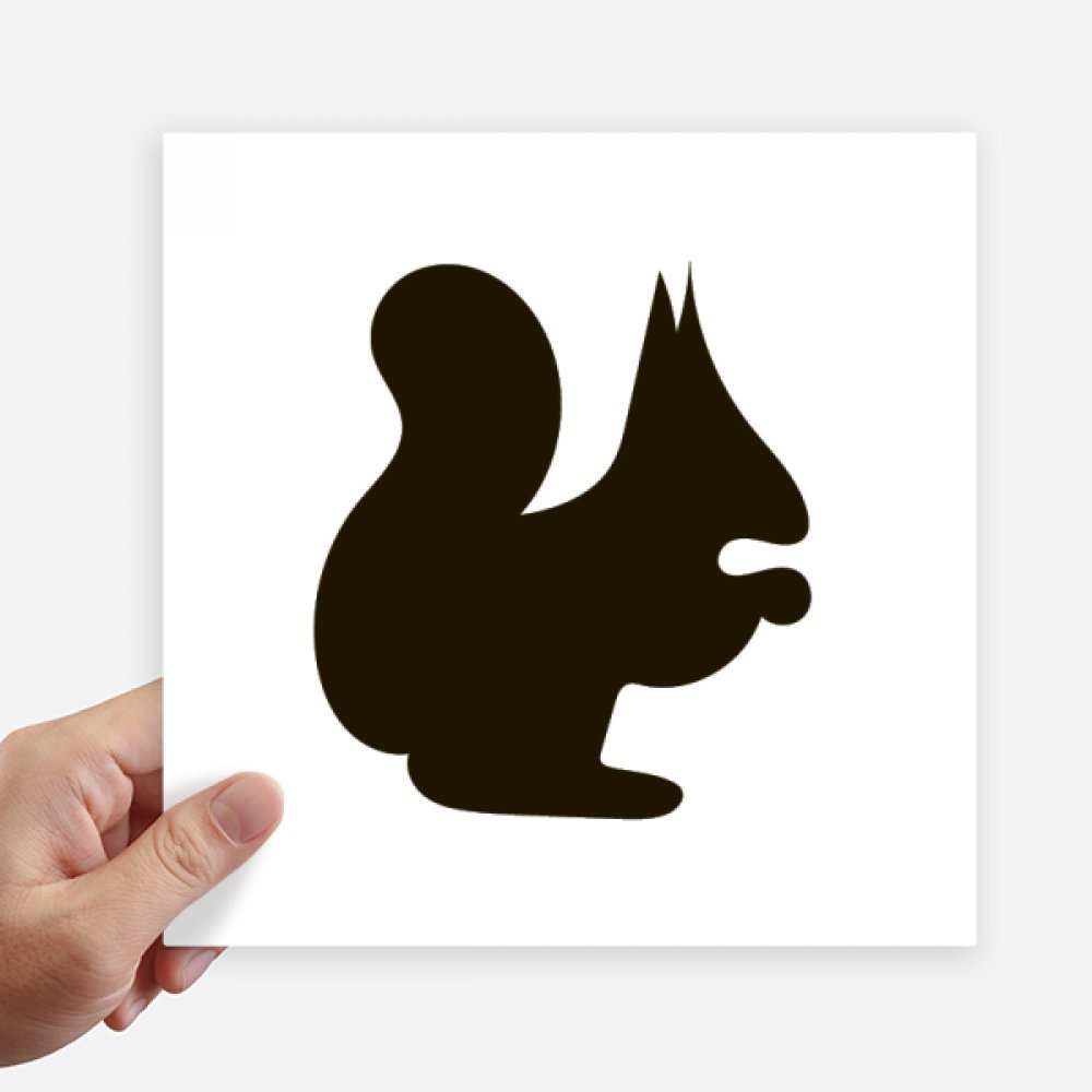Autocollant carré animal écureuil noir pour décoration mur et pc portable