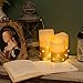 BeMoment Flickering Flameless Candles with Timer, Battery Operated Candle Embedded String Lights, Gold Paint Finish, Ideal for Home Decor, Holidays, and Festivals, 3pcs (D 3