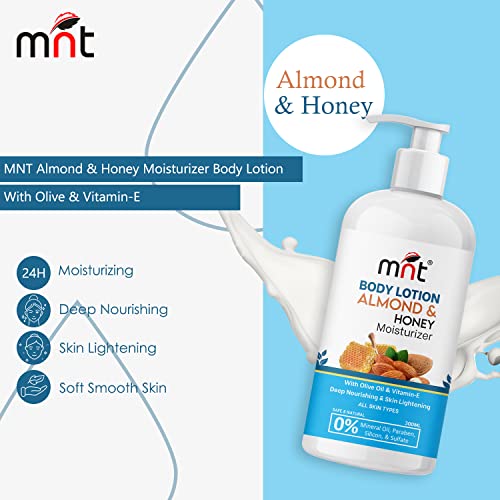 Image of MNT Almond & Honey Body Lotion, for Soft & Nourishing Skin, 300 ml