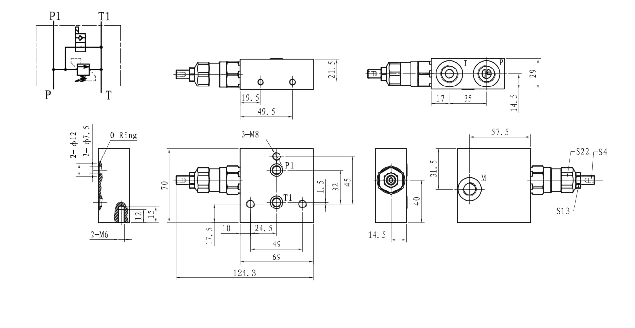 Handsteuerventil Handhebelventil 40L 12V 4 fach elektrisch oder Hebel PSRMWE 4