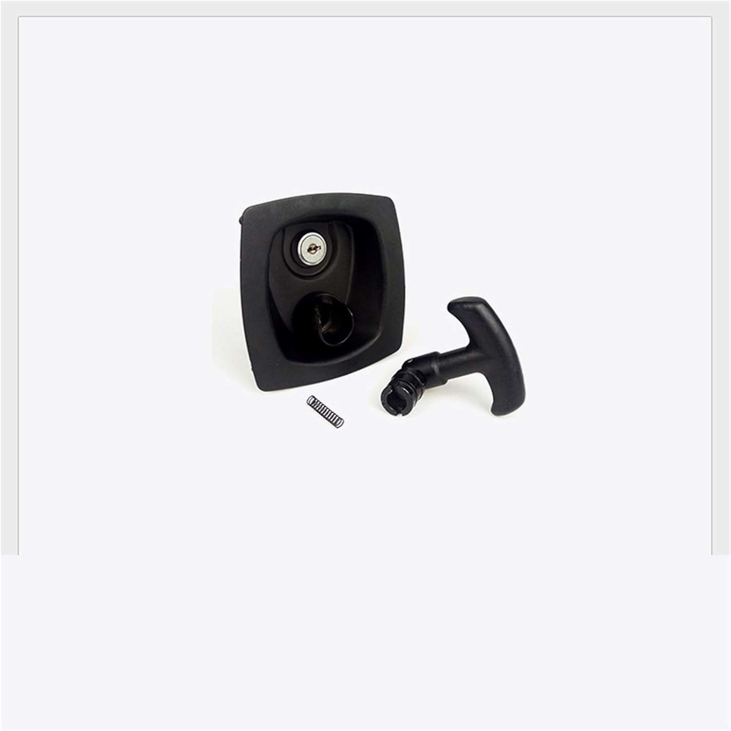 Door Lock Handle Lock Compression Type Industrial Cabinet Black Pressing Panel T-Shaped for Car Door Square Hood(Withlock)