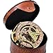 NETAEX Antique Brass & Copper Sundial Compass, Sundial Clock in Leather Box Gift Sun Clock Ship Replica Watch