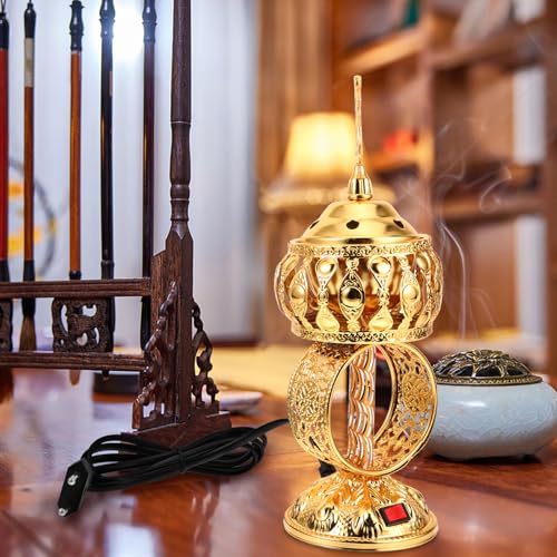 Brûleur de parfum électrique métallique COHEALI vintage pour diffuseur maison