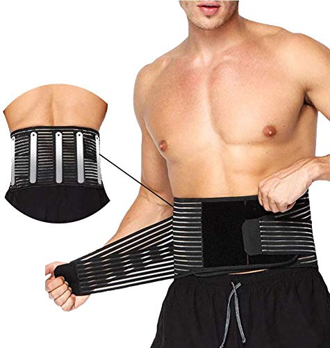 Weight Lifting Belt for Men and Women Heavy Lift Power Weightlifting Belt for Squats, Deadlifts, Cross Training 45.3 inch X 0.65 Ft(Black - 5 Steel Bone, XL)