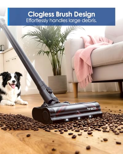 Image of Tineco Pure ONE S20 Cordless Vacuum Cleaner,Clogless Brush Design,Up to 55 Minutes of Runtime,6-Stage Filtration System,LED Brush Headlights, Stick Vacuum Cleaner for Pet Hair, Carpet & Hard Floor