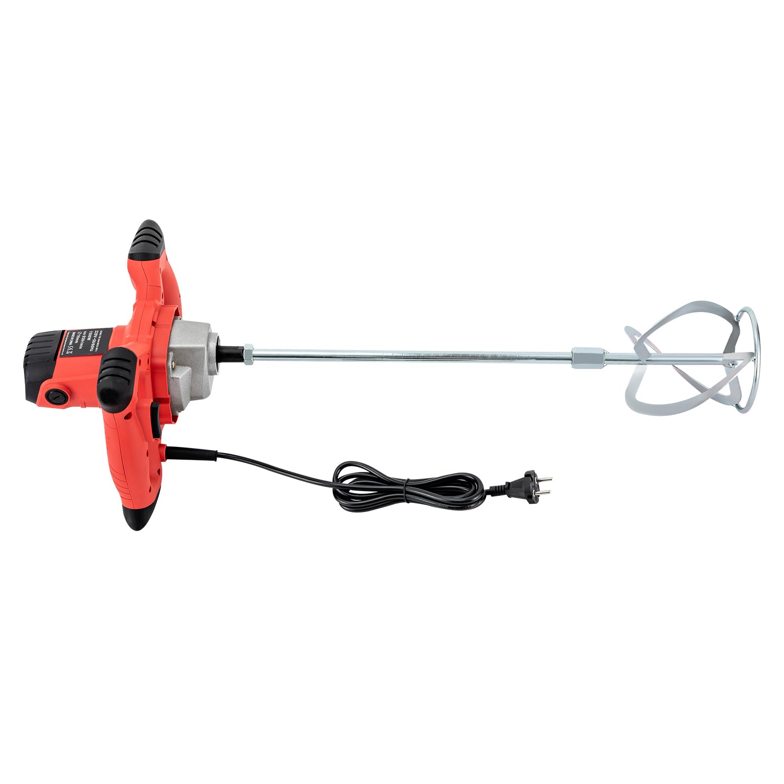 Miscelatore professionale per malta da 1500 W, ad alte prestazioni, con 930 giri/min, design ergonomico, cavo da 2 m e agitatore a forma di S, ideale per progetti di costruzione e ristrutturazione
