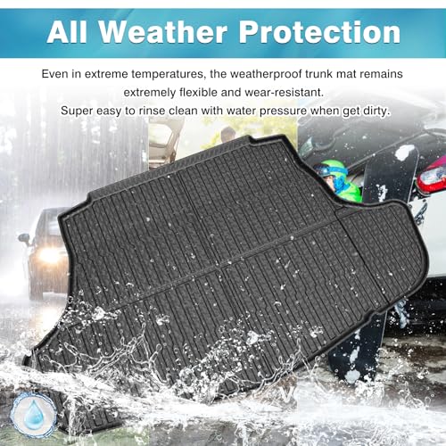 Image of Mixsuper Cargo Liner for Toyota Camry 2018-2025 (All Models Including Hybrid), Trunk Mat for Toyota Camry Accessories Cargo Mat Rear Trunk Liner Black