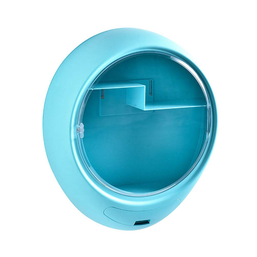 Organizador de Maquillaje Caja de Almacenamiento de cosméticos Redonda Impermeable montada en la Pared Caja de Almacenamiento de Escritorio de Gran Volumen multifunción para Joyas