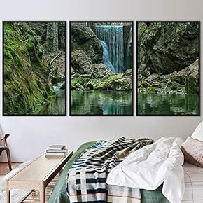 signwin 3 Piece Framed Canvas Wall Art Forest...