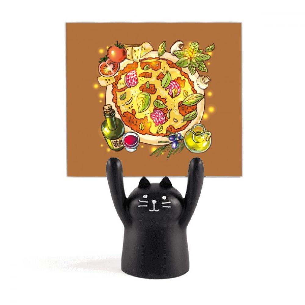 Support à thé chat noir et pizza partagez un moment convivial - 4
