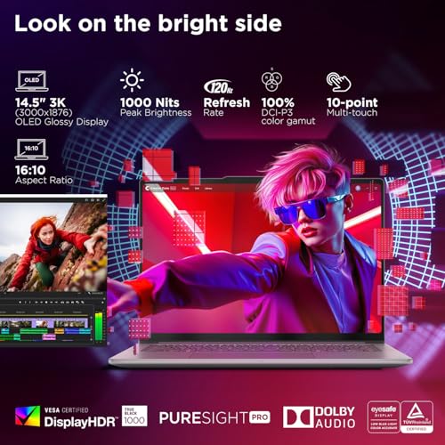 Image of Lenovo Yoga Pro 7 Aura Edition Intel Evo Core Ultra 9 285H (32GB RAM /1TB SSD /14.5 inch (36.8cm) /3K OLED Touchscreen /AI PC /Copilot+ PC /Windows 11 /Office Home 2024 + Lenovo AI Now /Grey /1.5Kg), 83KF004CIN
