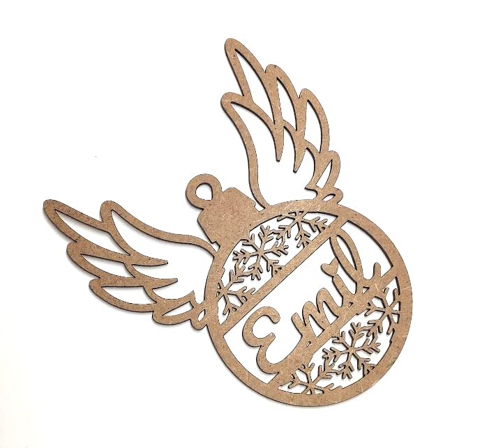 Bolas de Navidad de Madera Personalizada con Nombre. Adornos navideños. Ornamento, decoración para el árbol de Navidad. (Modelo 11)