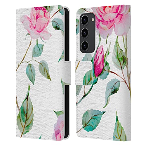 Étui portefeuille Samsung S23+ 5G protection fleurs antichoc