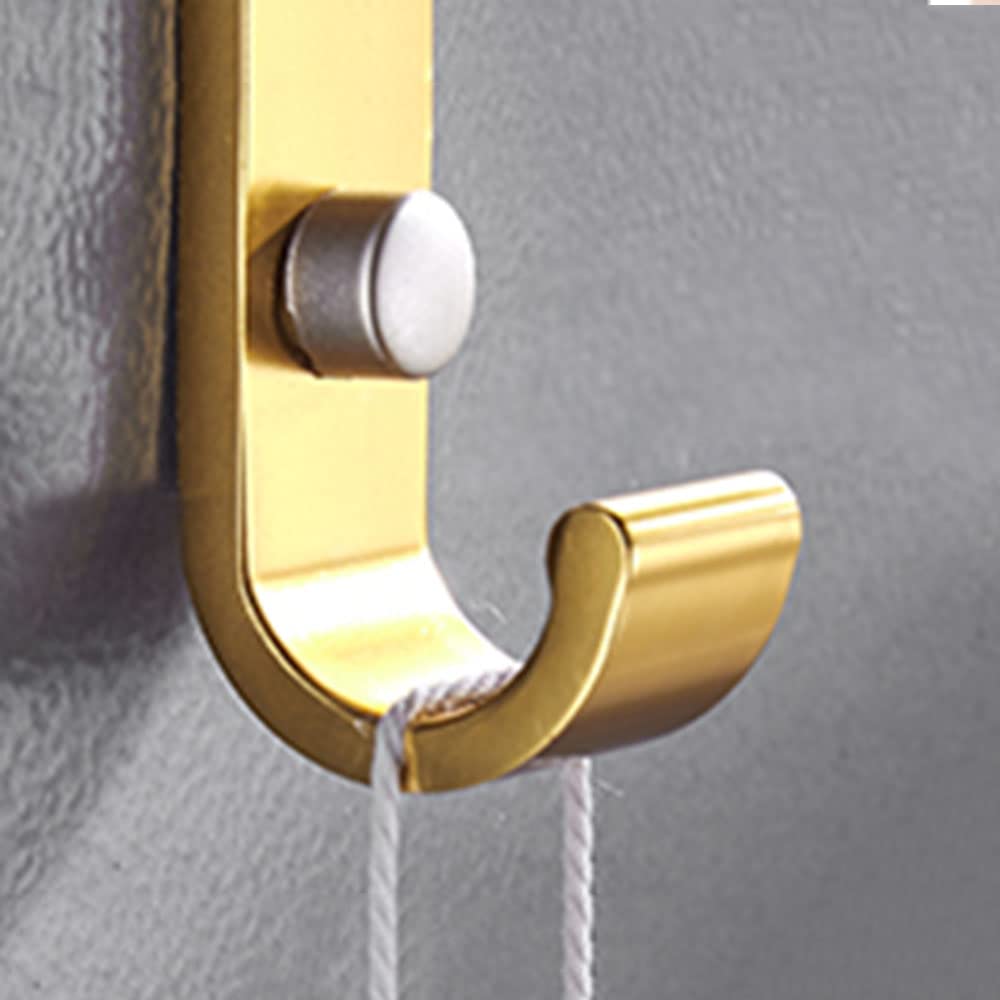 Estante, Soporte para Almacenamiento de Toallas, Toalleroguo, Estante de Aluminio Espacial, Estante de Baño de Oro Negro, Diseño Curvo