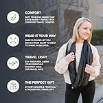 Zero Grid Infinity Travel Scarf Loop with Hidden Zipper Pockets for Passport, Phone, Cash, Cards - Image 3