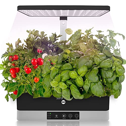 Serenelife Hydroponic Herb Garden 11 Pods, Indoor Growing System,Smart Indoor Plant System W/Height Adjustable Led Grow Light (Black) #TOP10