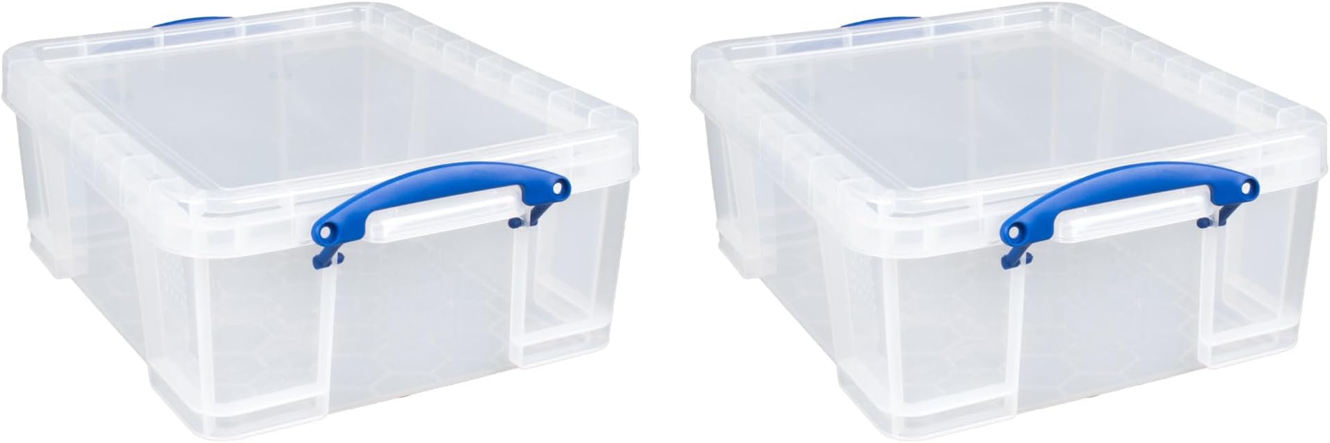 2 Pack 17L Plastic Storage Bins with Snap Lids and Clip Lock, Clear