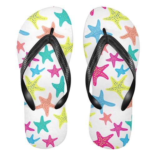 Starfish Colorful Flip Flops for Beach Thong Sandals Anti-slip Lightweight Beach Shoes for Travel Summer Outdoor
