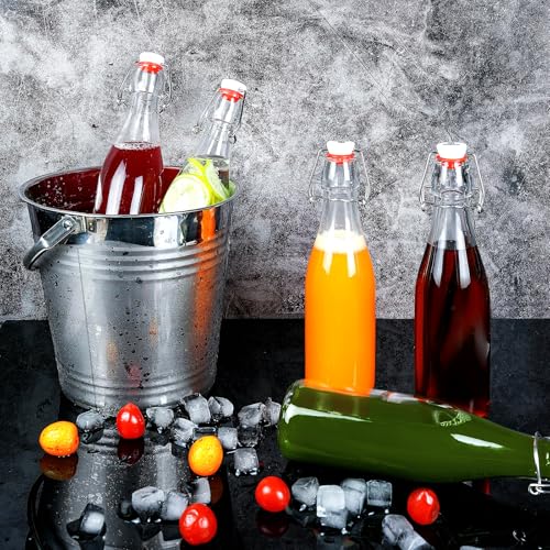 Image of YEBODA 12 oz Clear Swing Top Glass Bottles with Airtight Lids, 10 Pack